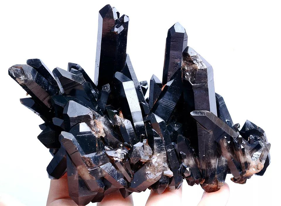 554g Natural Rare Smoky & Black QUARTZ Crystal Cluster Mineral Specimen