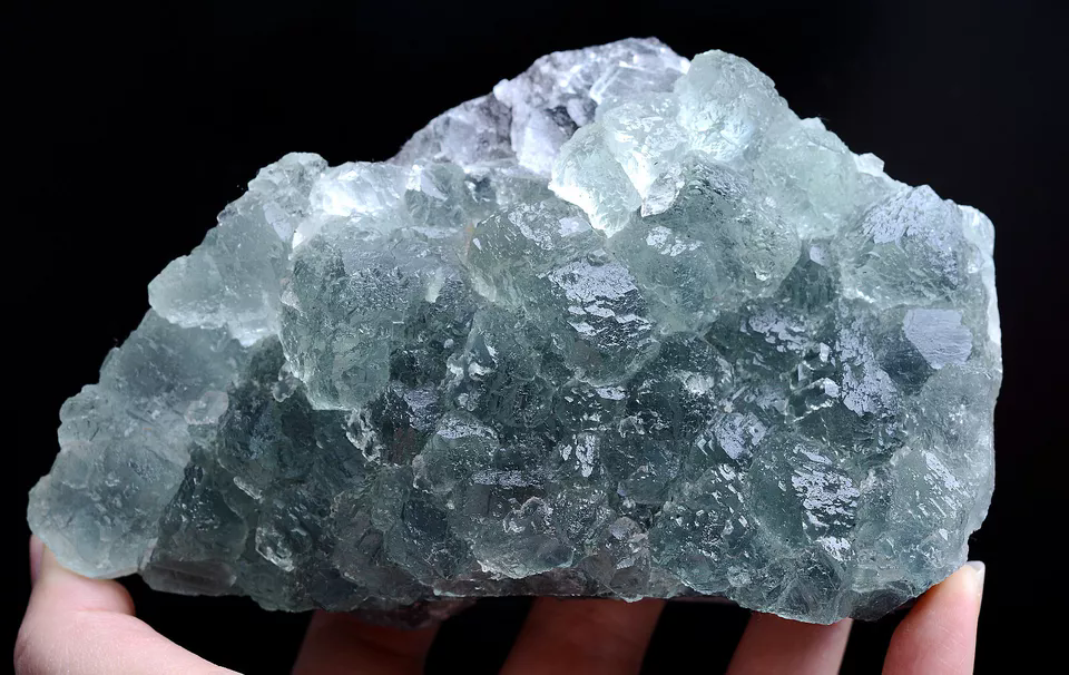 906g Natural Rare Turbid melting Green Fluorite Mineral  Specimen/Fujian  China