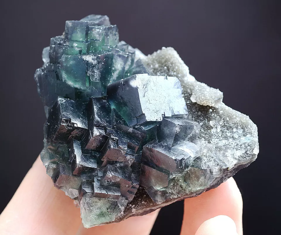 77g New Varieties NATURAL Green Cubic FLUORITE Crystal Cluster Mineral Specimen