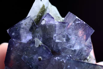 44.gNatural Bismuthinite Purple FLUORITE & Crystal Mineral Specimen/Yaogang xian