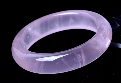 Natural Cure Rose Quartz Mozambique Crystal Woman Bangle Inner Diameter  59mm