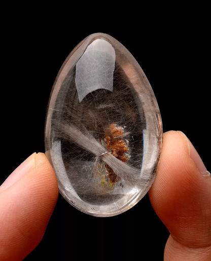 15.8g  Natural Beautiful Silver Rutilated Quartz Titanium Crystal WomanPendant