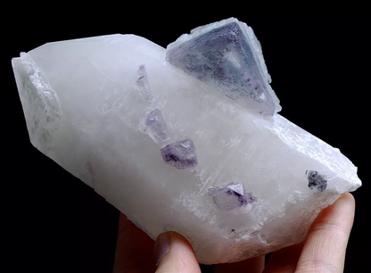 466g Natural Double Color Purple Fluorite Crystal Mineral Specimen/ Yaogangxian