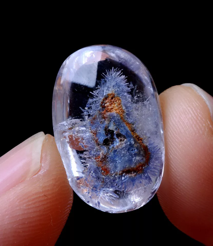 RARE! NATURAL CLEAR GEM GRADE BLUE DUMORTIERITE CRYSTAL PENDANT SPECIMEN  3.6g