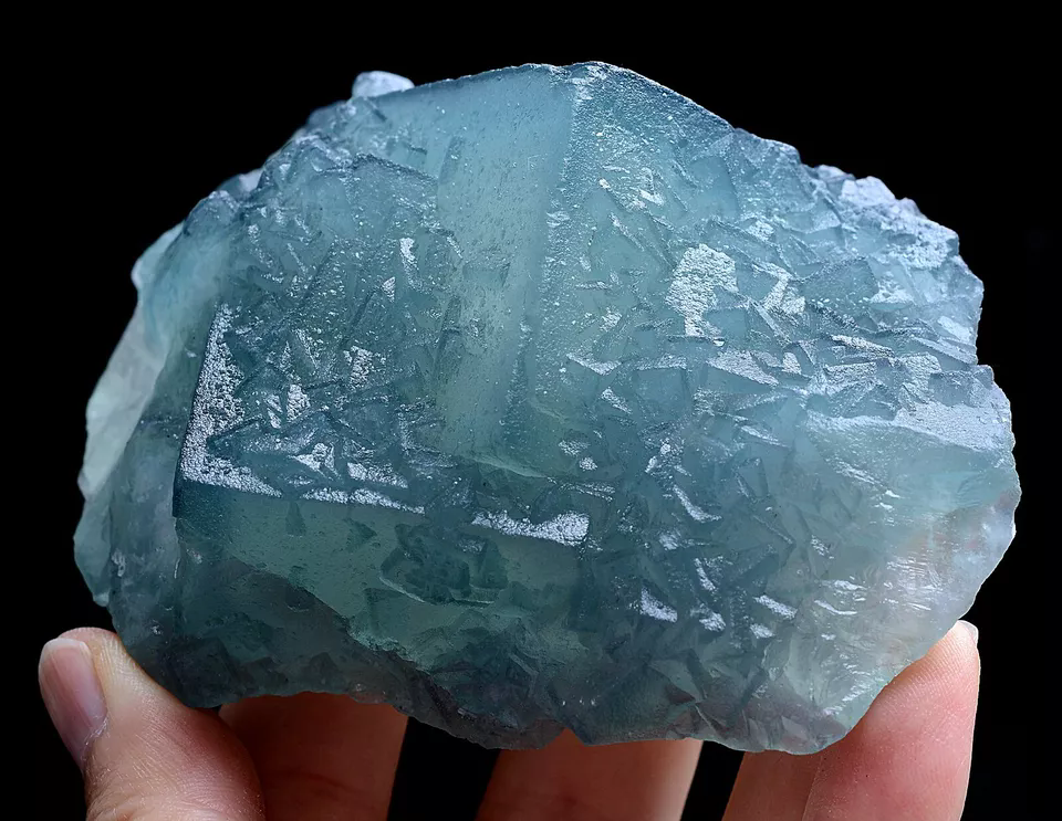 356g Natural Phantom Window Green Cubic Fluorite CLUSTER Mineral Specimen