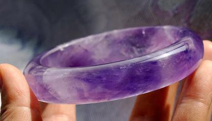 Natural Lavender Amethyst Crystal Woman Healing  Bangle Inner Diameter 59mm