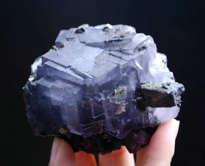 333g Natural Phantom Purple Fluorite & Wolframite Mineral Specimen/Yaogangxian