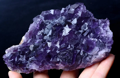 486g Newly DISCOVERED RARE PURPLE FLUORITE CRYSTAL MINERAL SPECIMEN/China