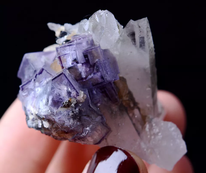 53.25g NEWLY DISCOVERED PURPLE FLUORITE & CRYSTAL SYMBIOTIC MINERAL SAMPLES