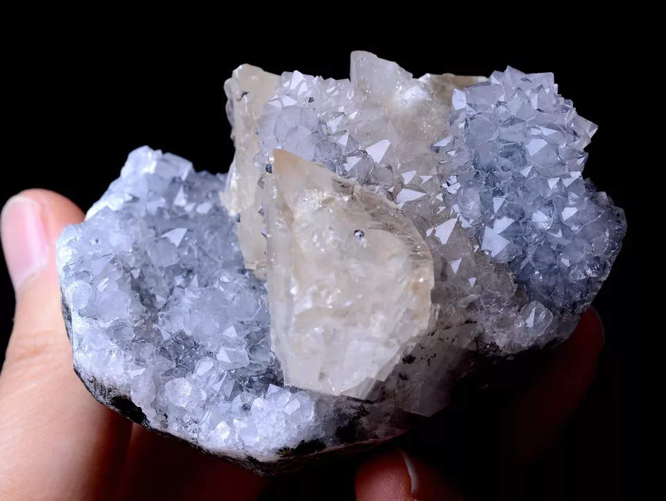 188.98g Newly Discovered White Apophyllite CRYSTAL CLUSTER Mineral  Specimen