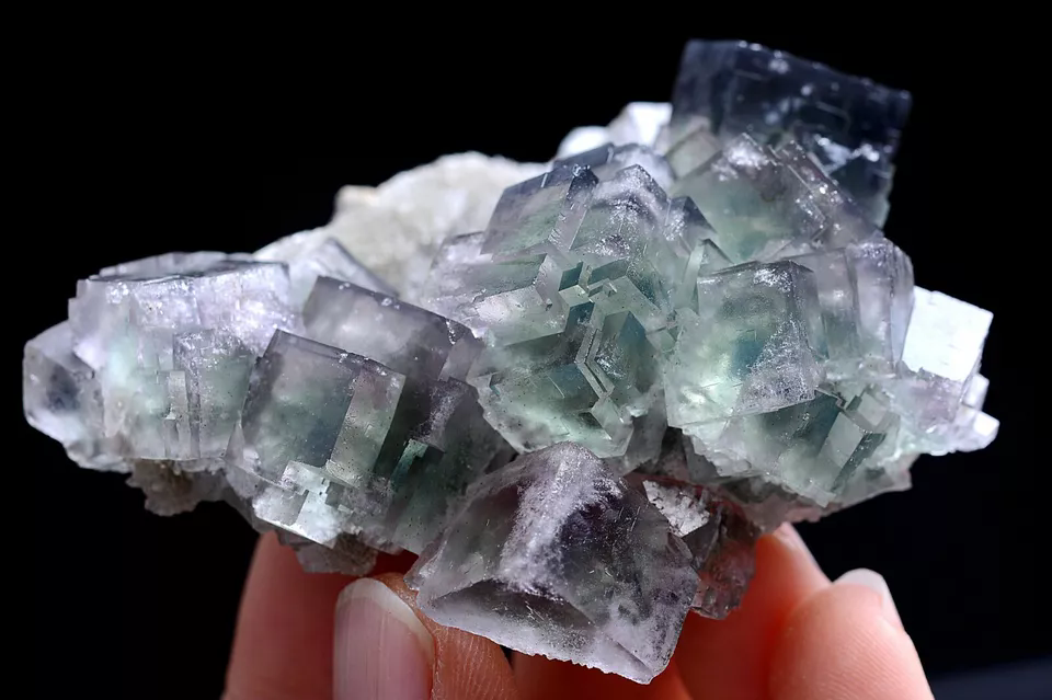 71g Natural Phantom Window Green Fluorite CRYSTAL CLUSTER Mineral Specimen