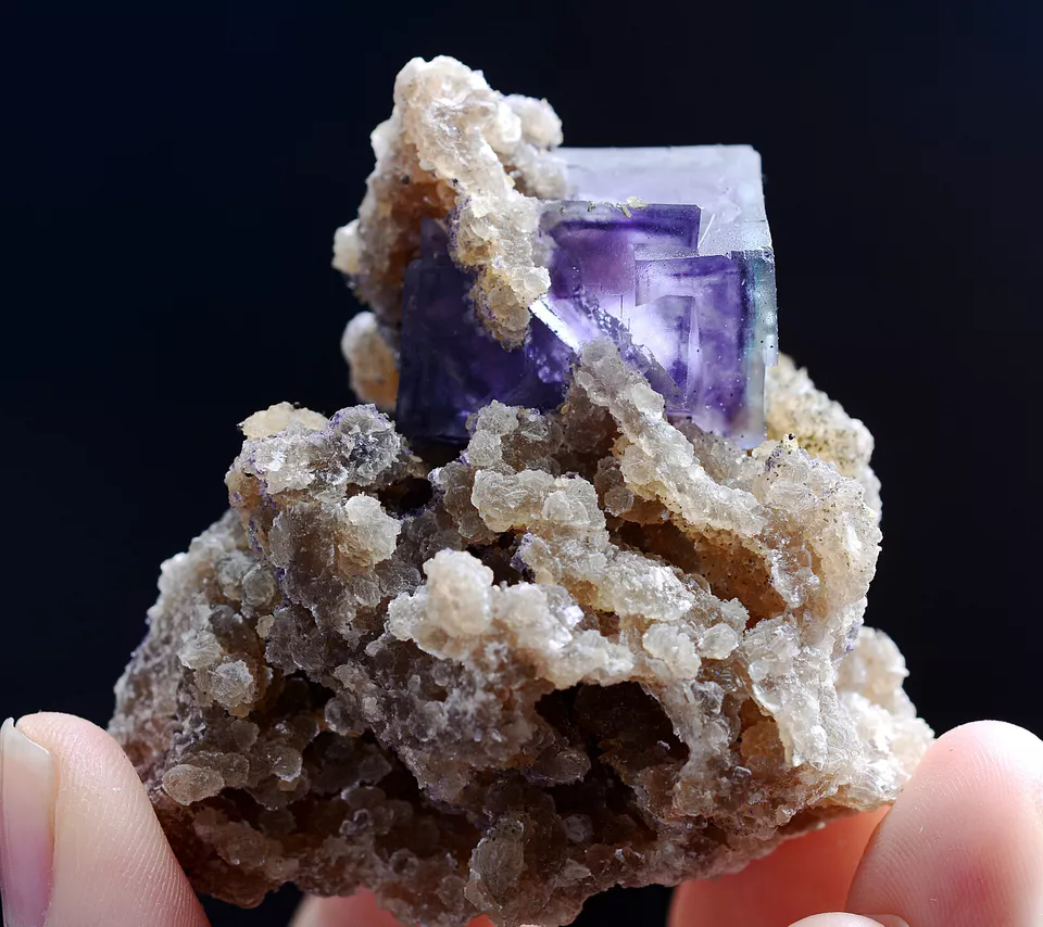 77g Natural Phantom Window Purple Fluorite Mineral  Specimen/ Yaogangxian