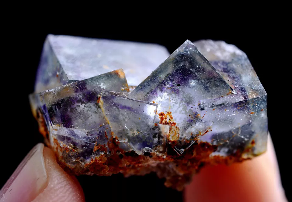 12g Natural phantom window Purple Fluorite Mineral Specimen/ Yaogangxian  China