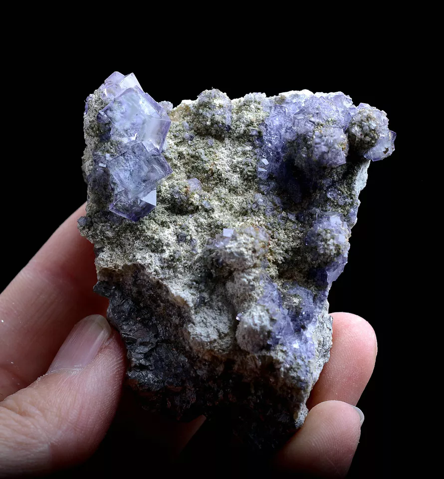 126gNatural Purple Fluorite & Arsenopyrite Mineral Specimen/Yaogangxian China