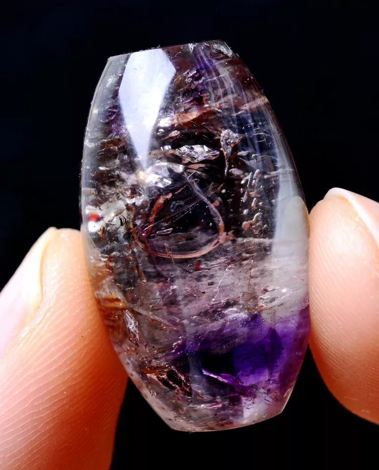 10.28g Natural Rare Amethyst Crystal ”Water Bile“Cylindrical Madam Pendant