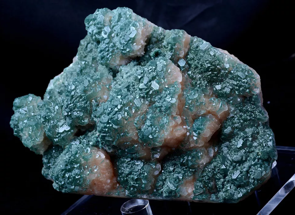 1821g Newly Discovered Green Apophyllite CRYSTAL CLUSTER Mineral Specimen