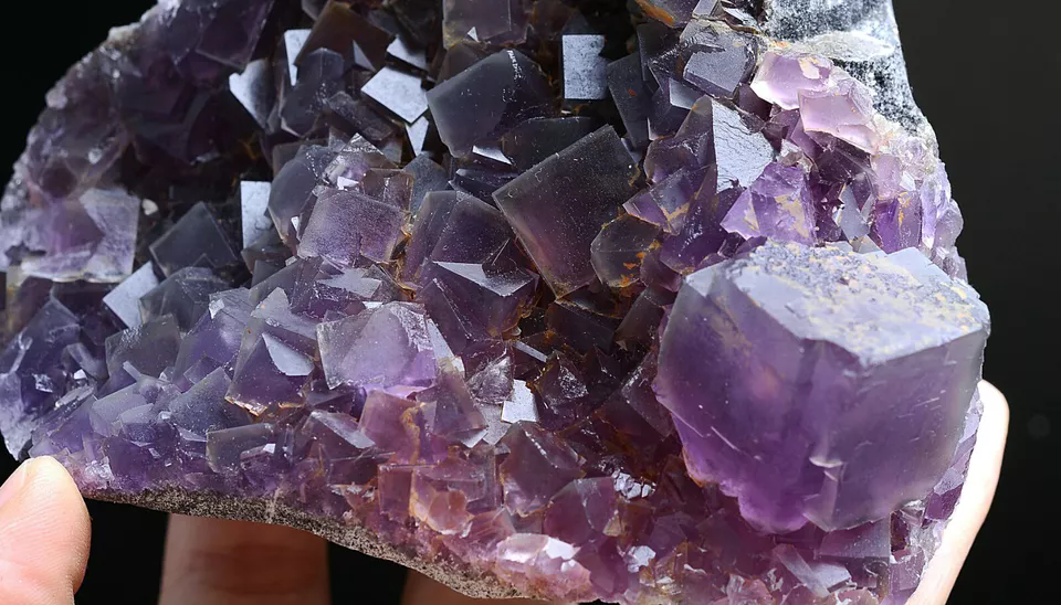 788g Natural Phantom Window Purple Fluorite CRYSTAL CLUSTER Mineral Specimen