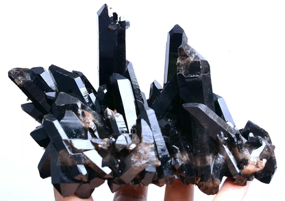 554g Natural Rare Smoky & Black QUARTZ Crystal Cluster Mineral Specimen