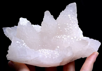 655g  Natural Calcite Pink Fluorescent Tower-Like Crystal Mineral Specimen