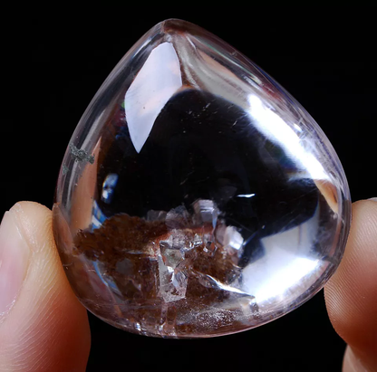 Natural Clear Rutilated "Stone Inside Stone"Quartz Crystal Cure Pendant 33.32g