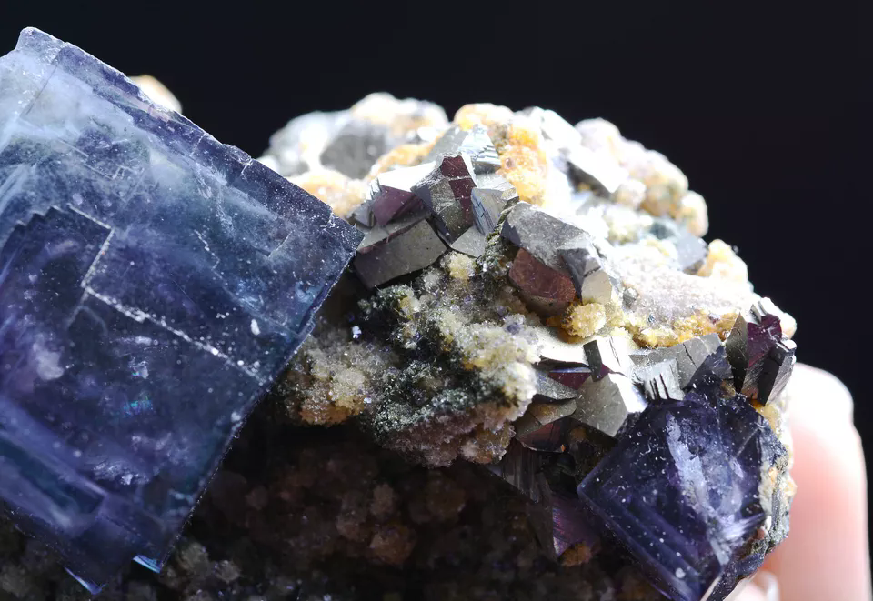 120gNatural Window Purple Fluorite & Arsenopyrite Mineral Specimen/ Yaogangxian