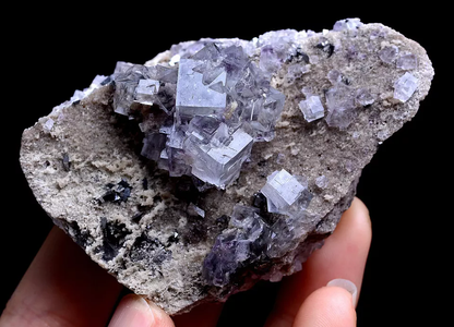 106.g Newly DISCOVERED RARE CUBE PURPLE FLUORITE MINERAL SAMPLES/Yao Gang Xian