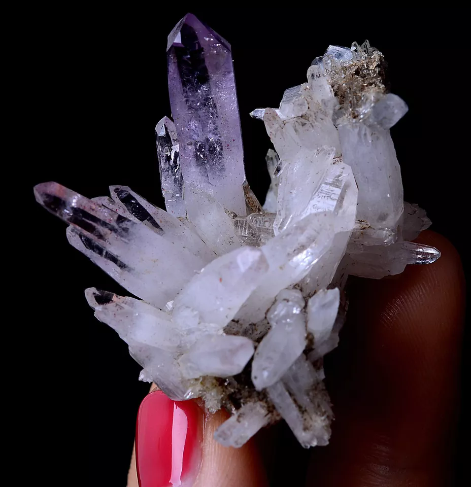 23.26g NATURAL Amethyst Quartz Skeletal Crystal Point Mineral Specimen/Mexico