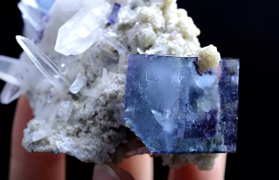 202g Natural Blue and White Porcelain Fluorite Mineral Specimen/YaoGang  Xian