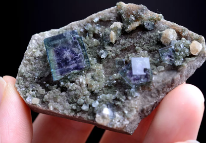 31g Natural phantom window Purple Fluorite Mineral Specimen/Yaogangxian China