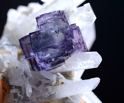 51g Natural Purple Fluorite Crystal Cluster Mineral Specimen/YaoGangXian China