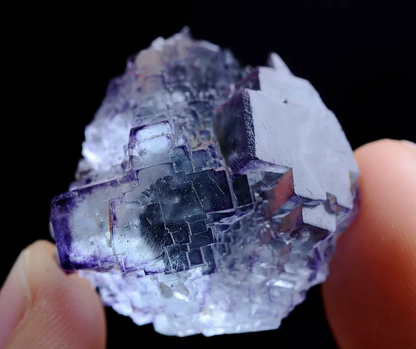 14g Natural ladder pattern Purple Fluorite Mineral Specimen /Yaogangxian China