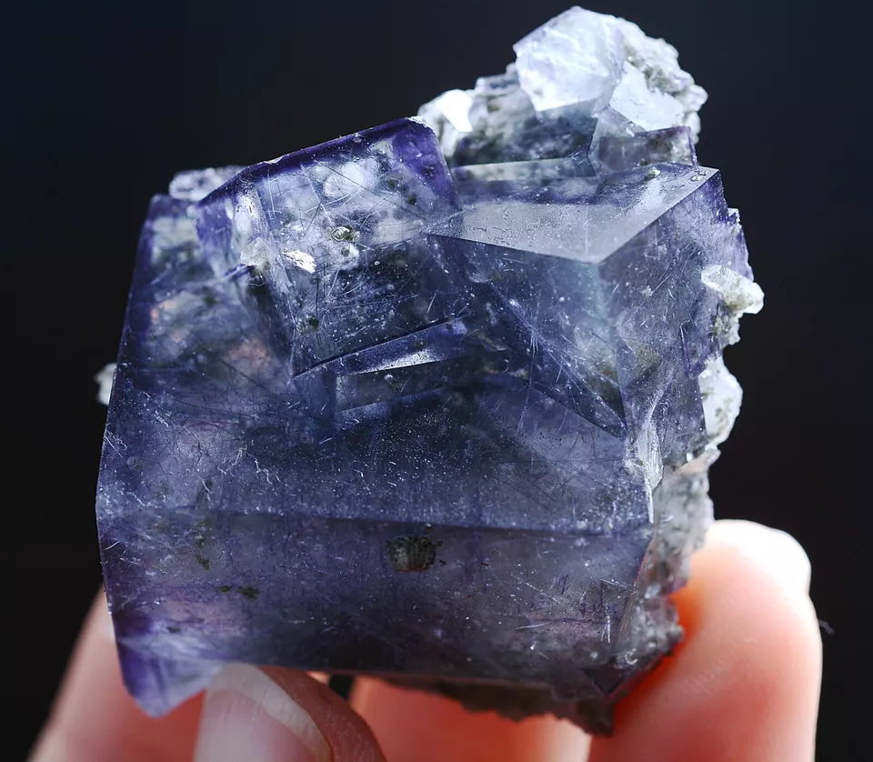 56g Natural Bismuthinite Purple FLUORITE & Pyrite Mineral Specimen/ Yaogangxian