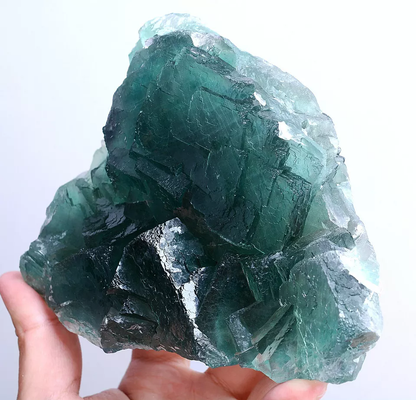 1256g Natural Phantom Window Green Cubic Fluorite CLUSTER Mineral  Specimen