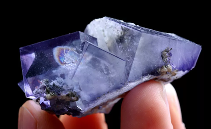 28.20g Natural Clear Phantom Purple FLUORITE Mineral Specimen /Yaogangxian China