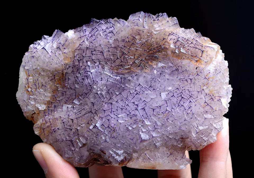 522.g Natural Clear Purple Edge Fluorite Mineral Specimen /Guizhou China