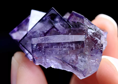 16g Newly DISCOVERED RARE CUBE PURPLE FLUORITE MINERAL SAMPLES/YaOgang xian