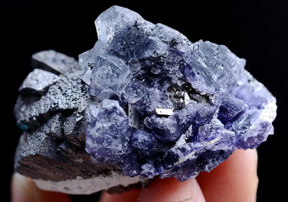 88gNatura Rare Purple Fluorite Arsenopyrite Mineral Specimen/Yaogangxian China