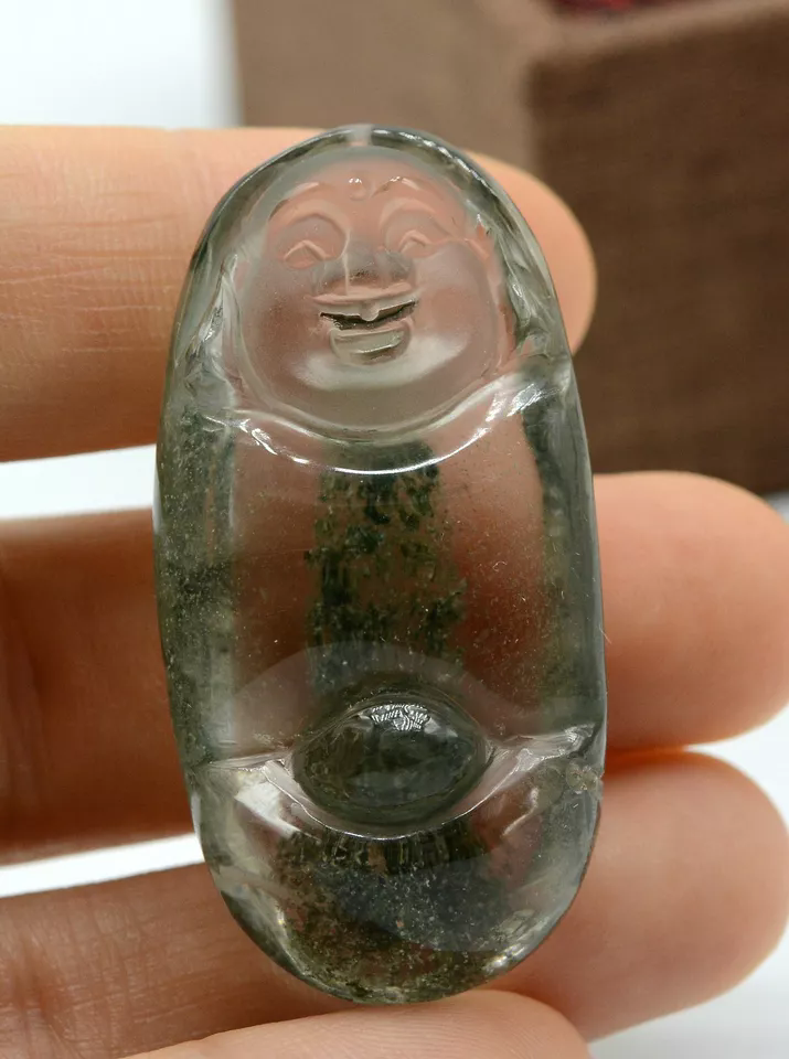 21.23g Clear Natural Green Ghost Phantom Quartz Crystal Pendant Healing