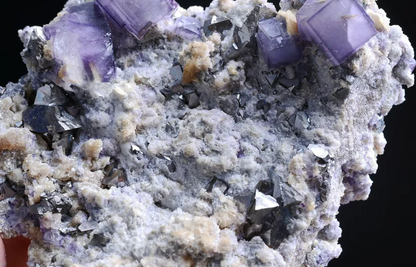 283gNatural Window Purple Fluorite & Arsenopyrite Mineral Specimen/Yaogangxian