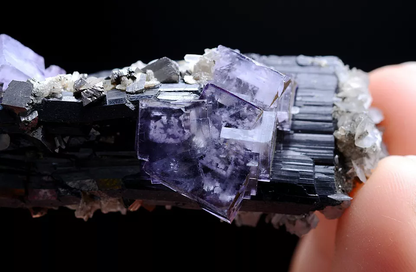 39gNatural Purple Fluorite Wolframite Arsenopyrite Mineral Specimen/Yaogangxian