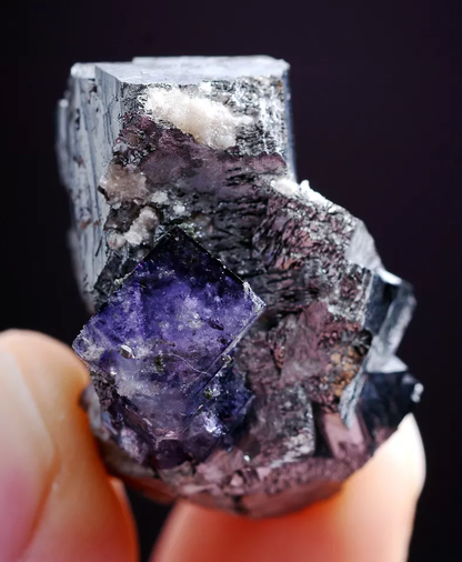 34.0g Natura Purple FLUORITE  Arsenopyrite Mineral Specimen/ Yaogangxian  China