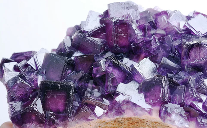 514g NEWLY DISCOVERED RARE PURPLE FLUORITE CRYSTAL CLUSTER MINERAL  SAMPLES