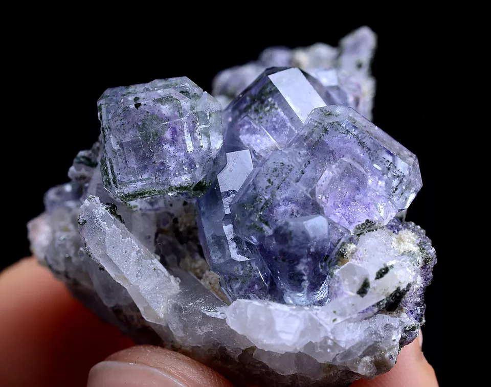 22.g Newly DISCOVERED RARE CUBE PURPLE FLUORITE MINERAL SAMPLES/YaoGang Xian