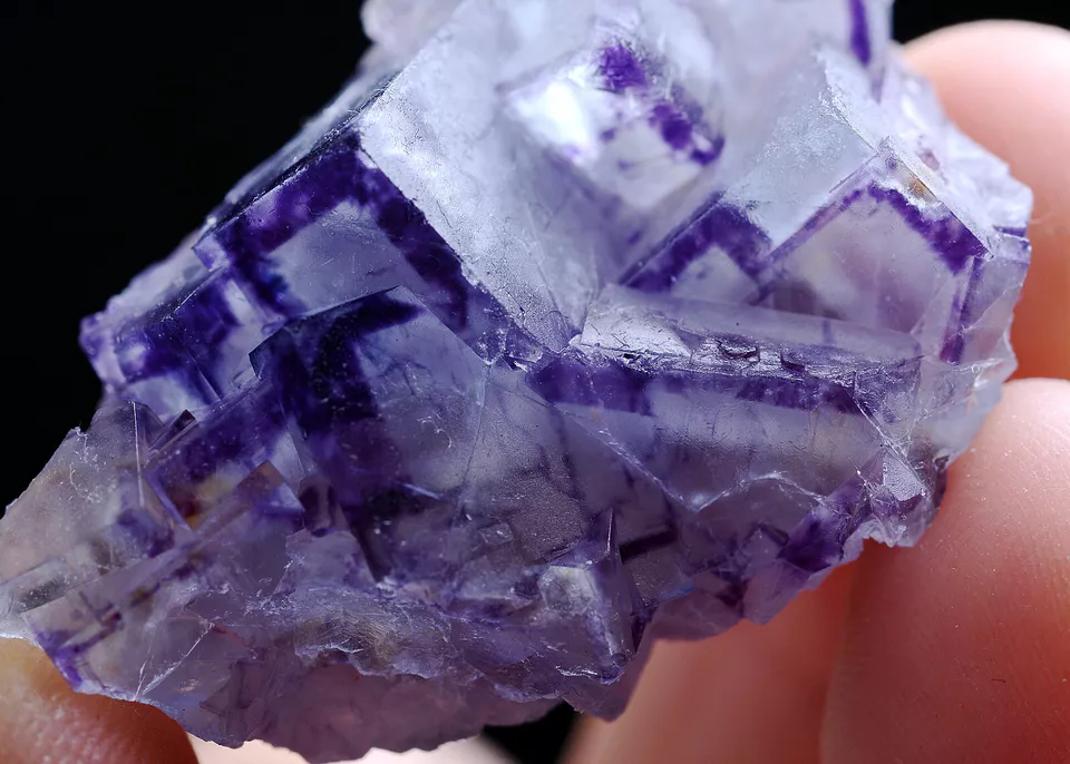 18g Natural Phantom Window Purple FLUORITE Mineral Specimen/Yaogangxian China