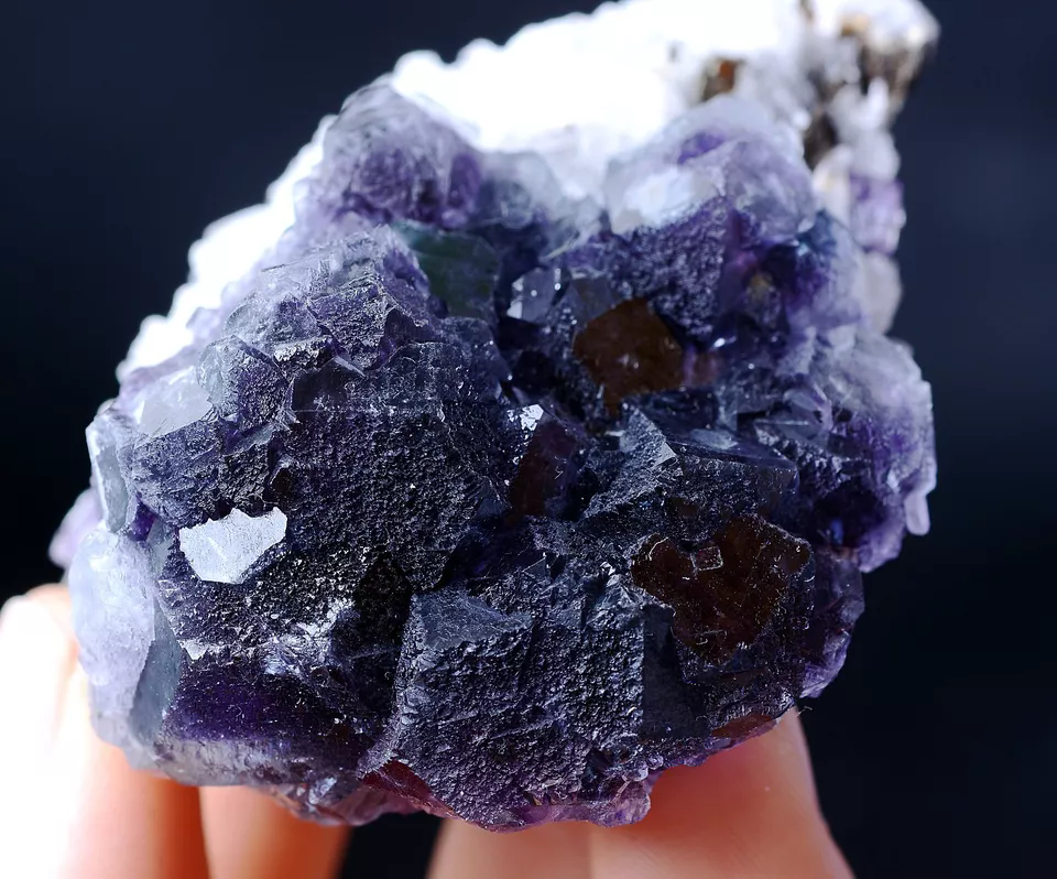 90.56g INNER MONGOLIA RARE PURPLE FLUORITE & CRYSTAL SYMBIOTIC MINERAL SPECIMEN