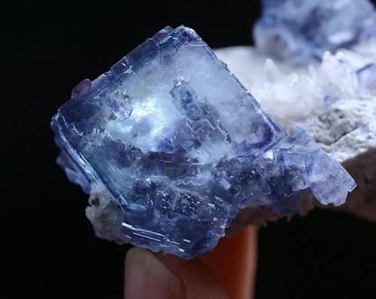 72.2g  Natural BLUE CUBIC FLUORITE CRYSTAL MINERAL SPECIMEN/Yaogangxian  China