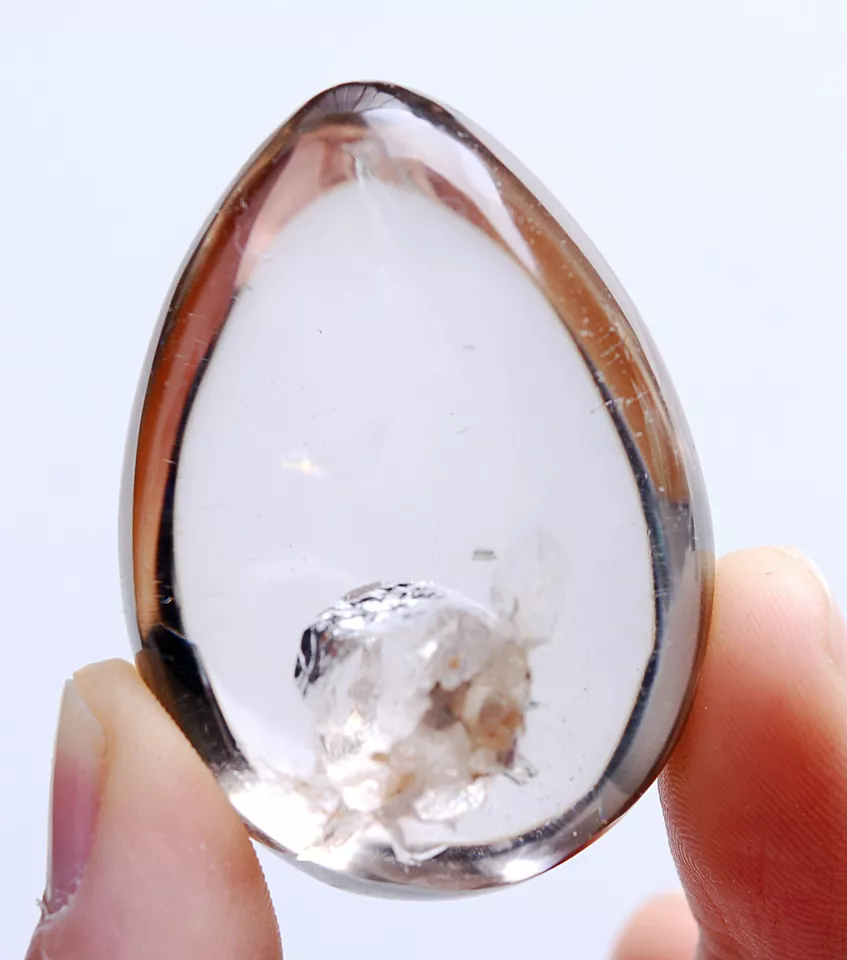 39g Natural Transparent Lucky Stone "Stone Inside Stone"Quartz Crystal Pendant