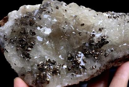 724g Natural Rare Pyrite & Calcite Crystal Cluster Mineral Specimen/China