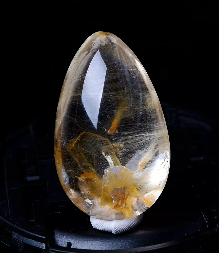 Natural Gold Hair Rutilated "Stone Inside Stone"Quartz Crystal Pendant 97.95ct