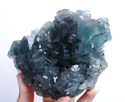 1482g Natural Phantom Window Green Cubic Fluorite CLUSTER Mineral Specimen